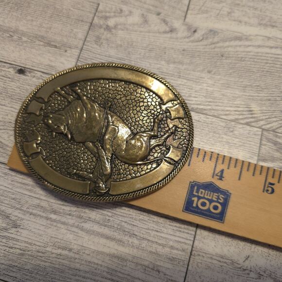 Rodeo Belt Buckle Cowboy Riding Bucking Bronco Bull Brass -Award Design Metals - Picture 4 of 5